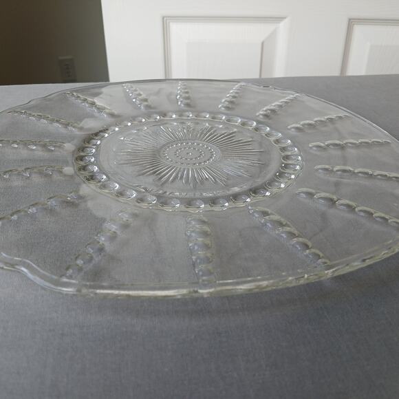 Vintage Federal Glass Columbia Clear Depression Glass 11" Chop Plate MCM serving - Picture 4 of 6